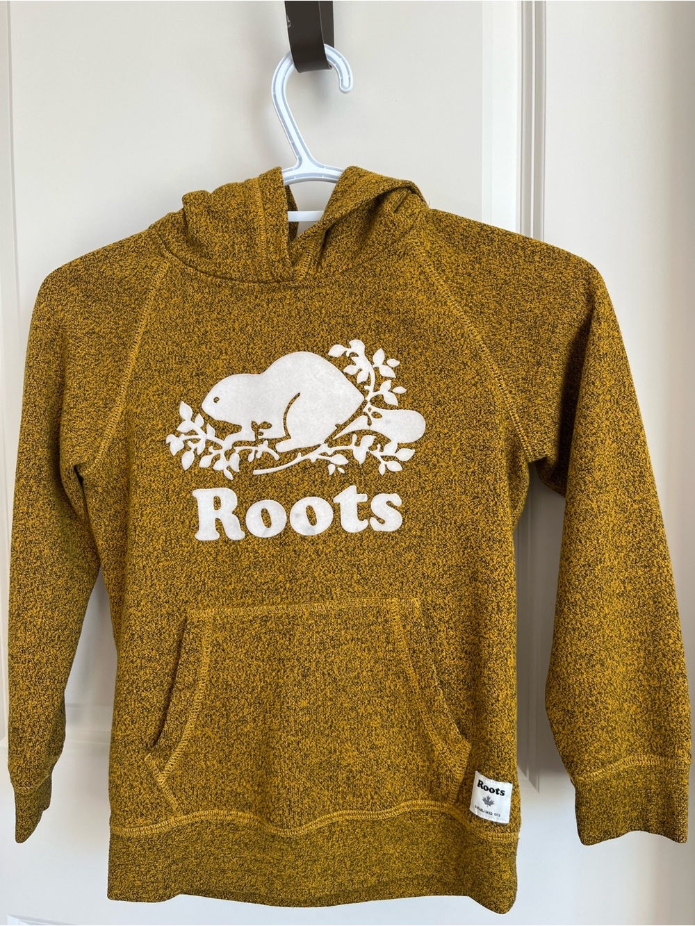 Roots Yellow Marled Crewneck Sweatshirt, Back to School Sweatshirt for Kids